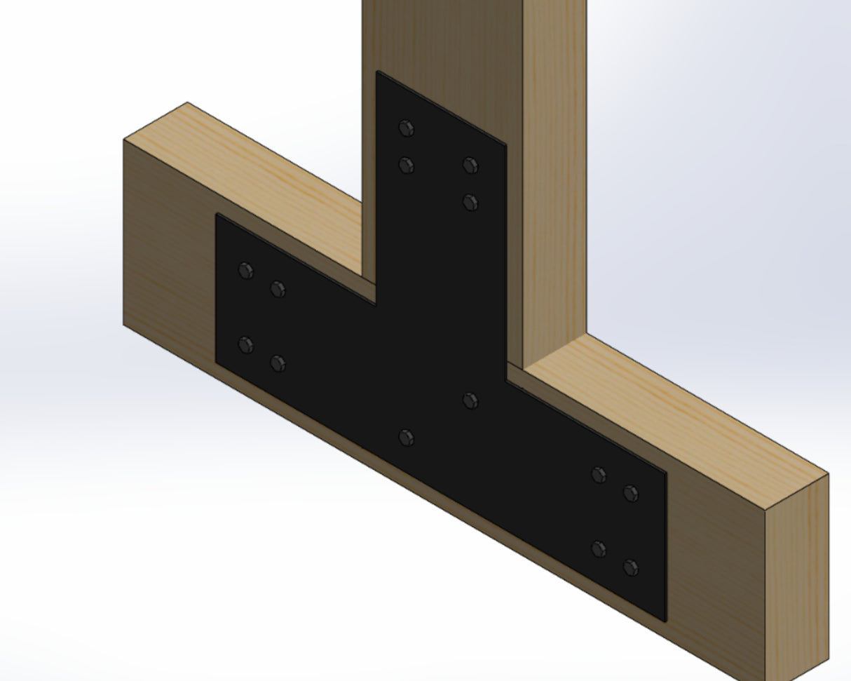 T Bracket - Industrial Style - 8 Inch Lumber