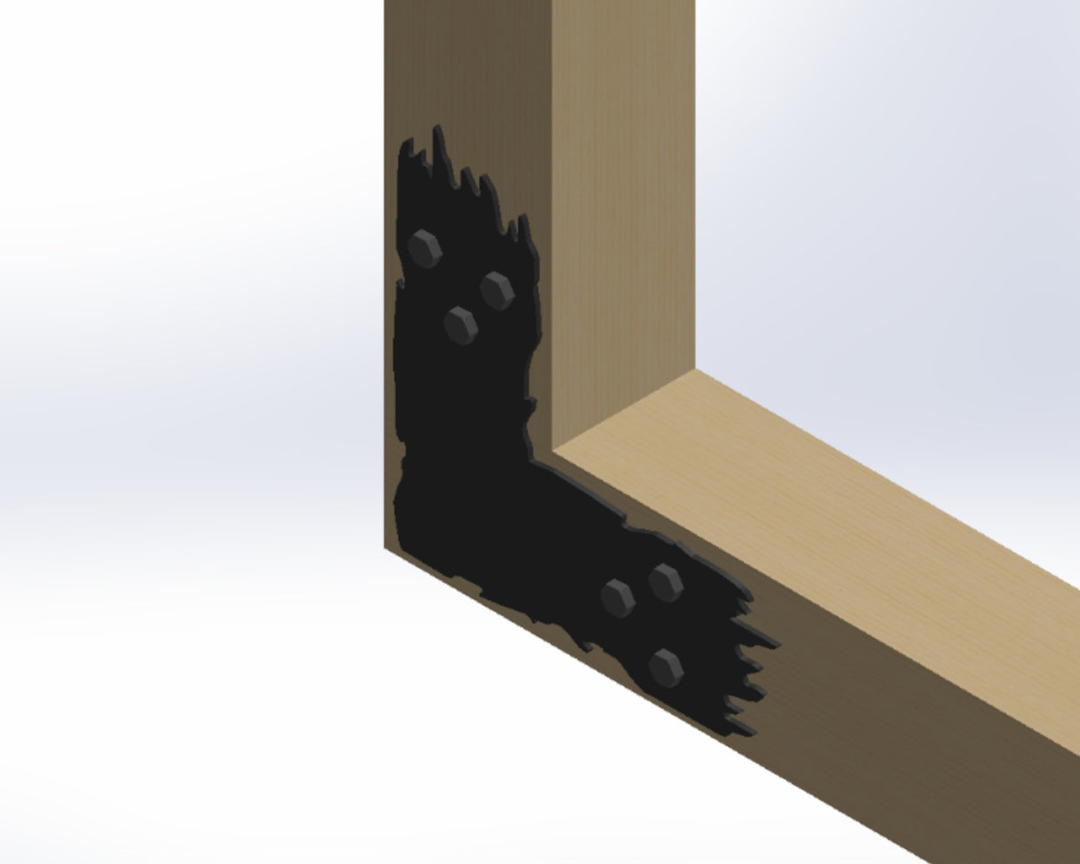 L Bracket - Rough Wood Style - For 4 Inch Lumber