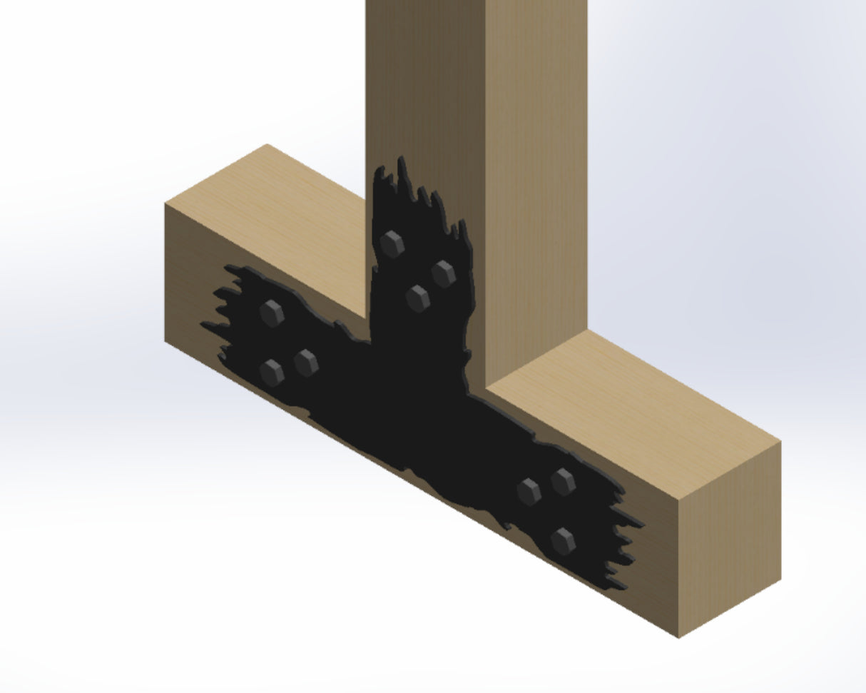 T Bracket - Rough Wood Style - For 4 Inch Lumber