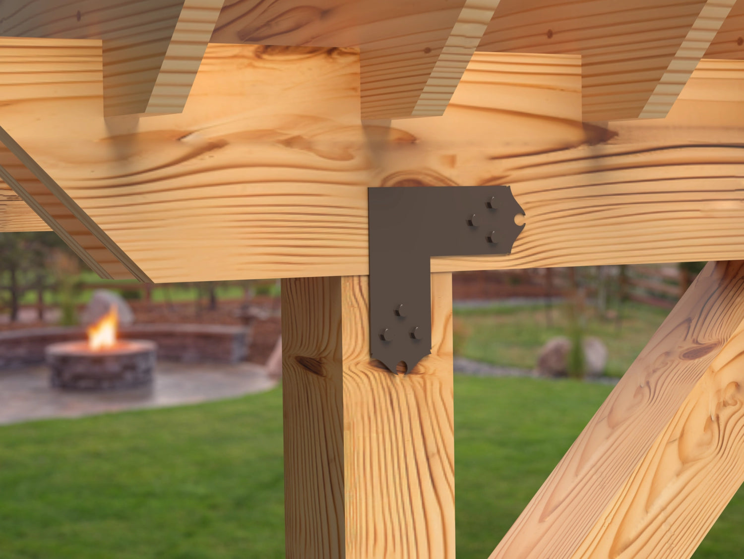 L Bracket - Colonial Style - For 4 Inch Lumber - Wood Post Brackets - construction brackets - brackets for post and beam construction - beam supports - post support - timber frame brackets - barndominium brackets - exposed beam brackets