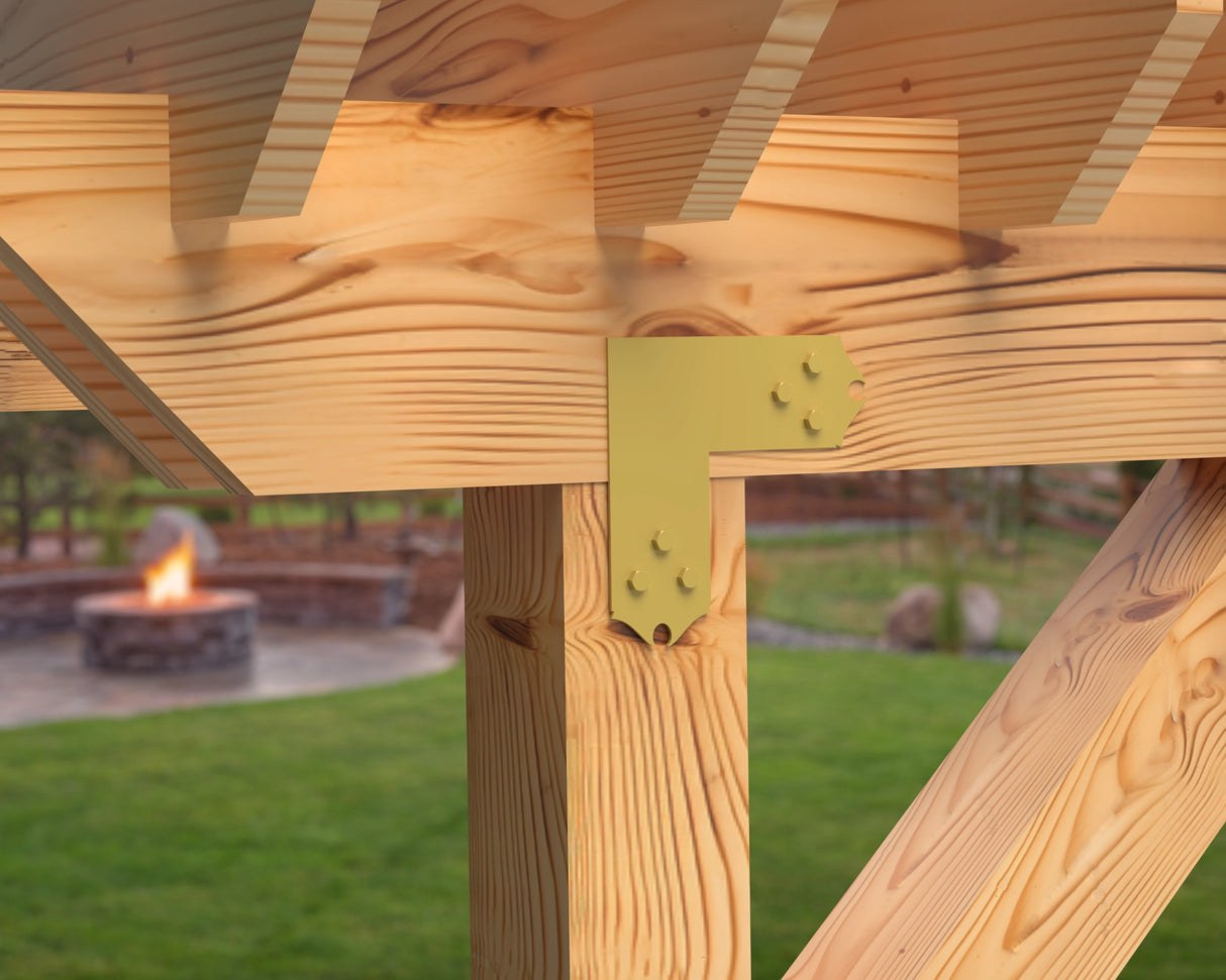 L Bracket - Colonial Style - For 4 Inch Lumber - Wood Post Brackets - construction brackets - brackets for post and beam construction - beam supports - post support - timber frame brackets - barndominium brackets - exposed beam brackets