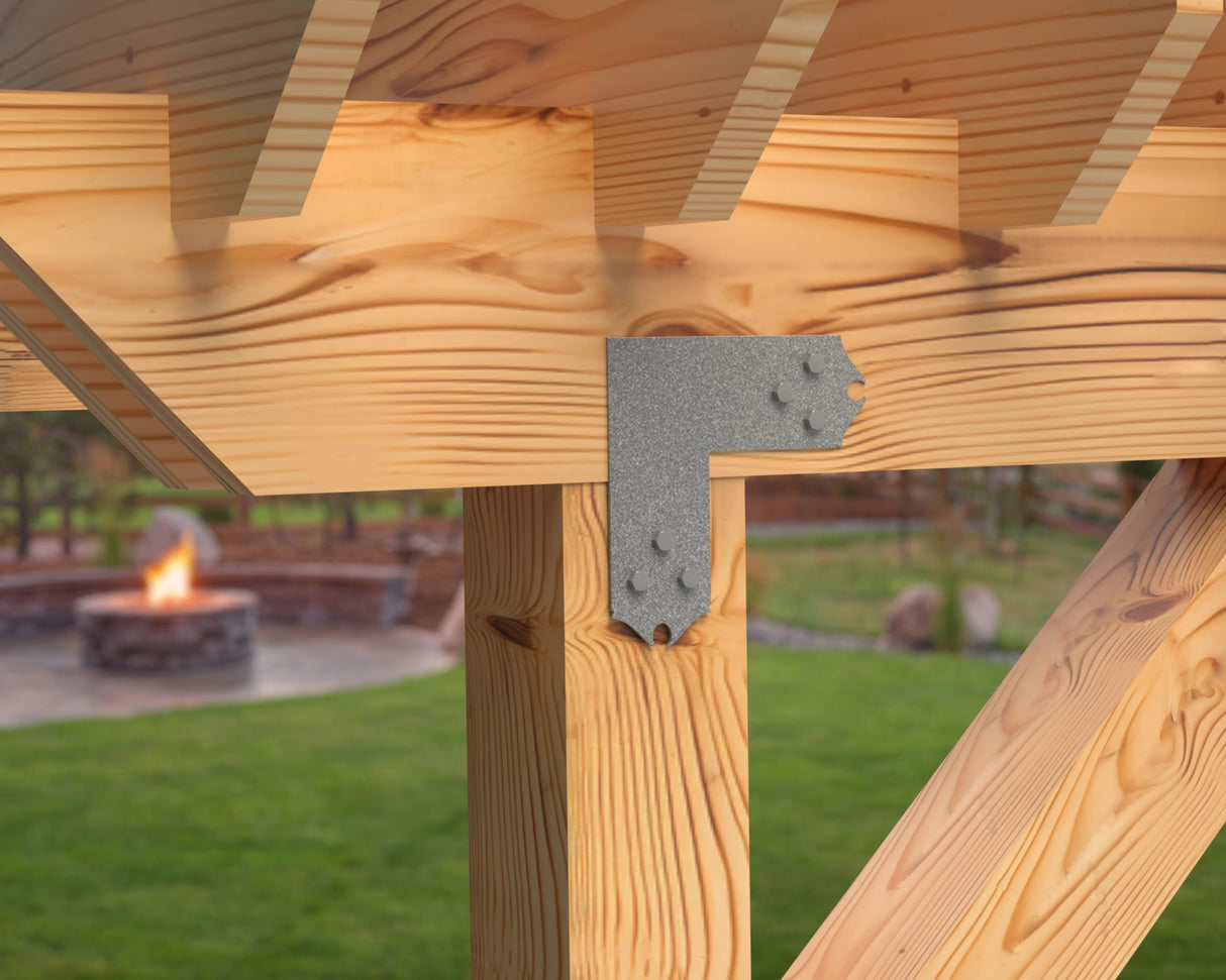 L Bracket - Colonial Style - For 4 Inch Lumber - Wood Post Brackets - construction brackets - brackets for post and beam construction - beam supports - post support - timber frame brackets - barndominium brackets - exposed beam brackets