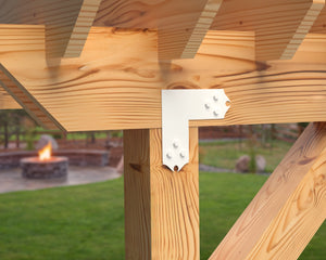 L Bracket - Colonial Style - For 4 Inch Lumber - Wood Post Brackets - construction brackets - brackets for post and beam construction - beam supports - post support - timber frame brackets - barndominium brackets - exposed beam brackets