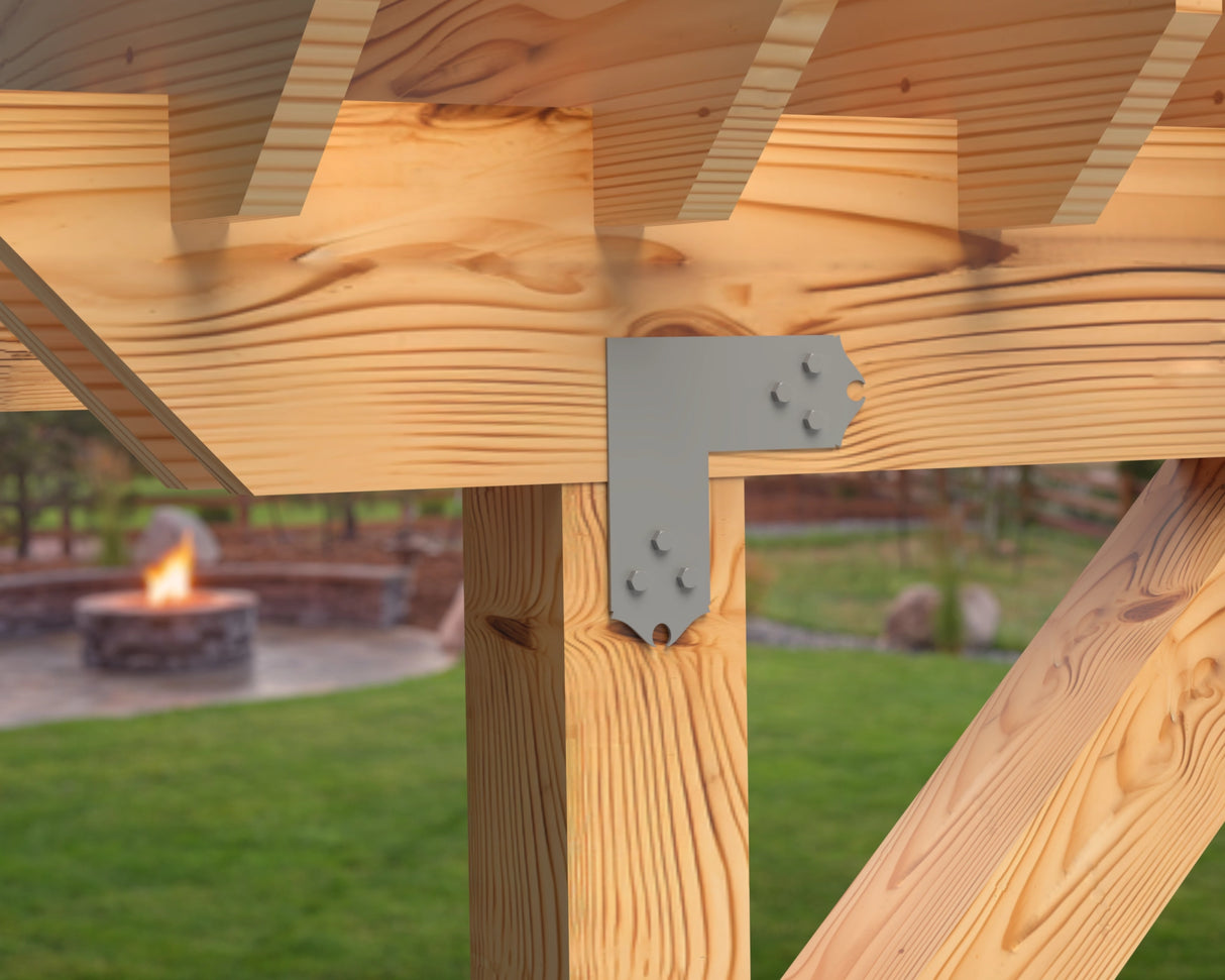L Bracket - Colonial Style - For 4 Inch Lumber - Wood Post Brackets - construction brackets - brackets for post and beam construction - beam supports - post support - timber frame brackets - barndominium brackets - exposed beam brackets