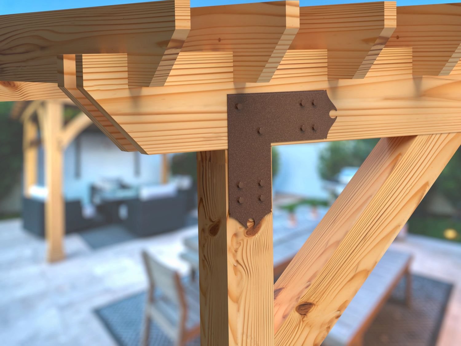 L Bracket - Colonial Style - For 8 Inch Lumber - Wood Post Brackets - construction brackets - brackets for post and beam construction - beam supports - post support - timber frame brackets - barndominium brackets - exposed beam brackets