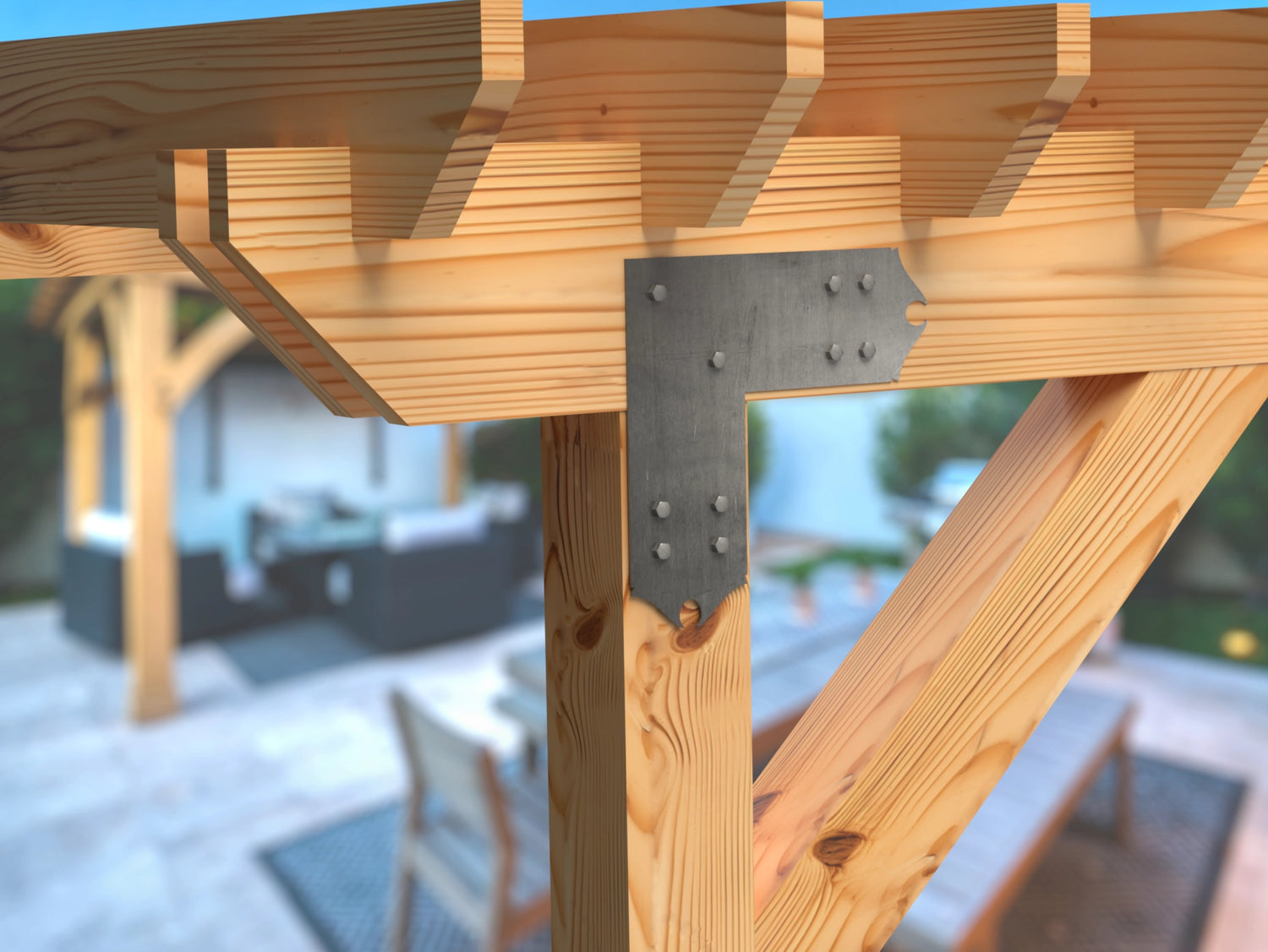 L Bracket - Colonial Style - For 8 Inch Lumber - Wood Post Brackets - construction brackets - brackets for post and beam construction - beam supports - post support - timber frame brackets - barndominium brackets - exposed beam brackets