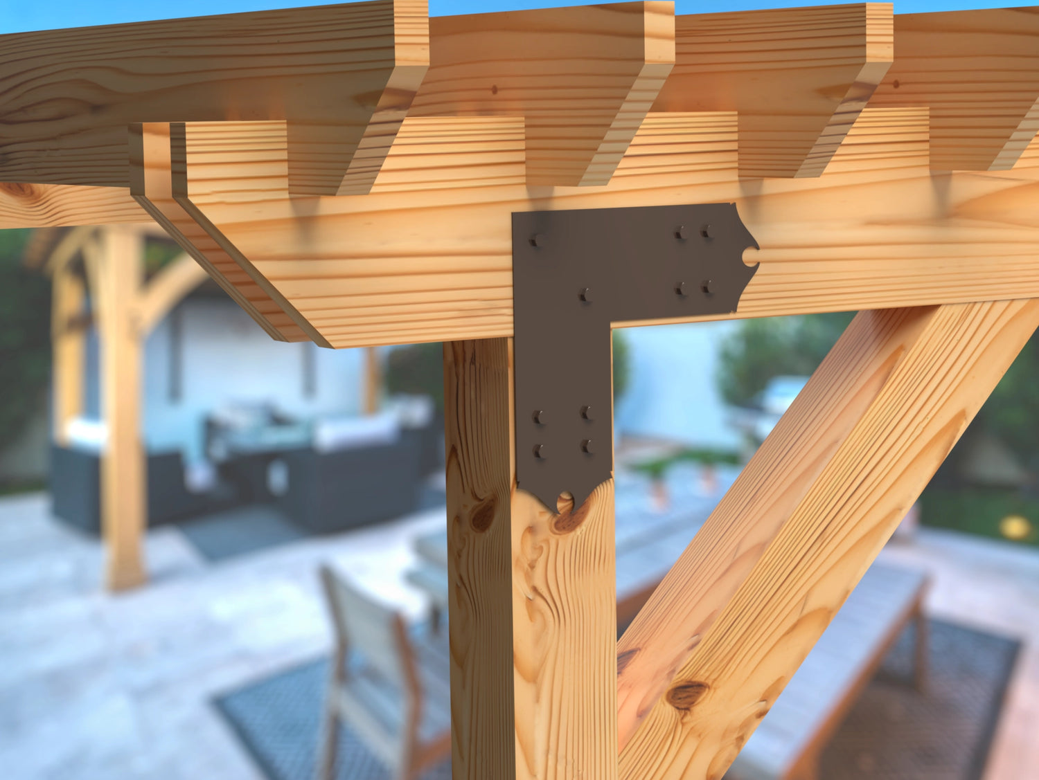 L Bracket - Colonial Style - For 8 Inch Lumber - Wood Post Brackets - construction brackets - brackets for post and beam construction - beam supports - post support - timber frame brackets - barndominium brackets - exposed beam brackets