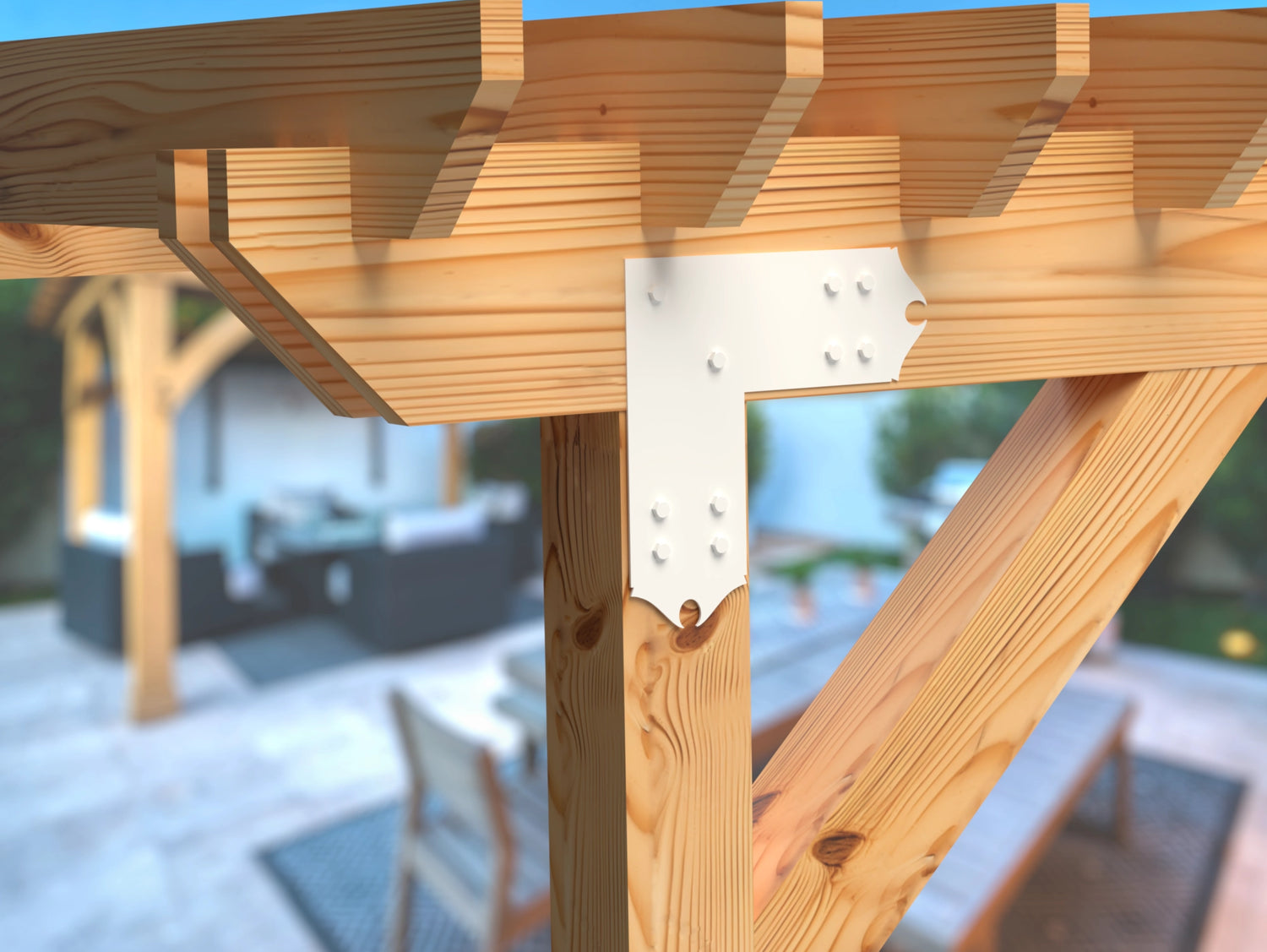 L Bracket - Colonial Style - For 8 Inch Lumber - Wood Post Brackets - construction brackets - brackets for post and beam construction - beam supports - post support - timber frame brackets - barndominium brackets - exposed beam brackets