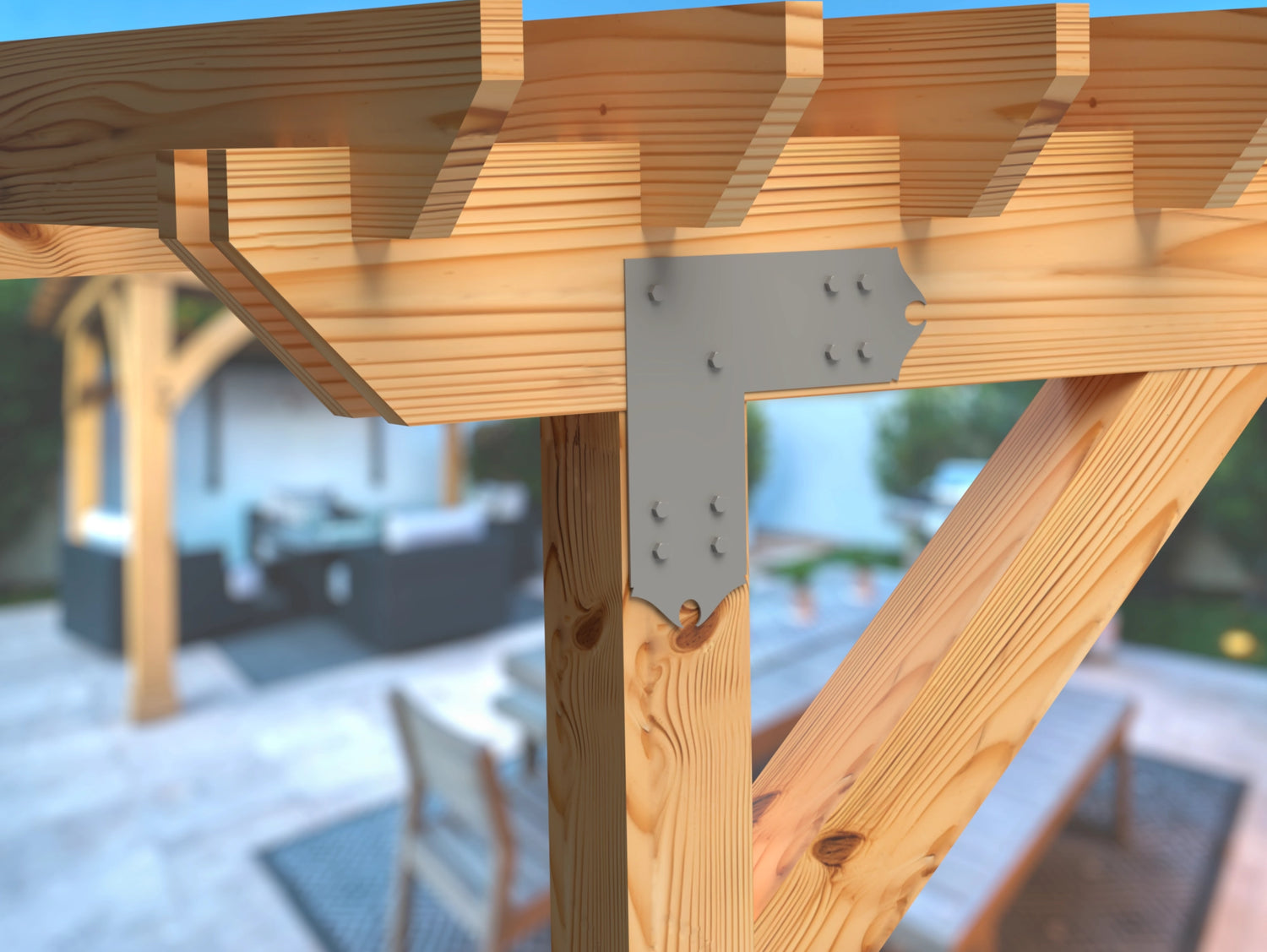 L Bracket - Colonial Style - For 8 Inch Lumber - Wood Post Brackets - construction brackets - brackets for post and beam construction - beam supports - post support - timber frame brackets - barndominium brackets - exposed beam brackets
