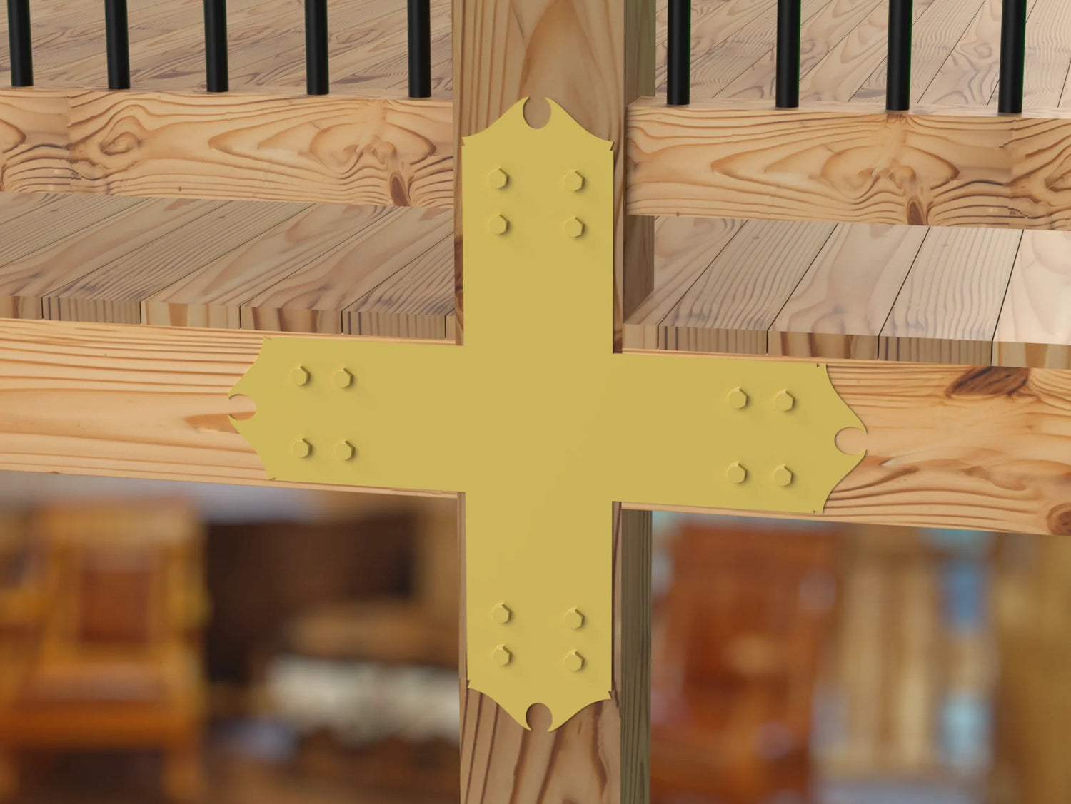 Colonial Brackets For 4x4 Dimensional Lumber - Madison Iron and Wood