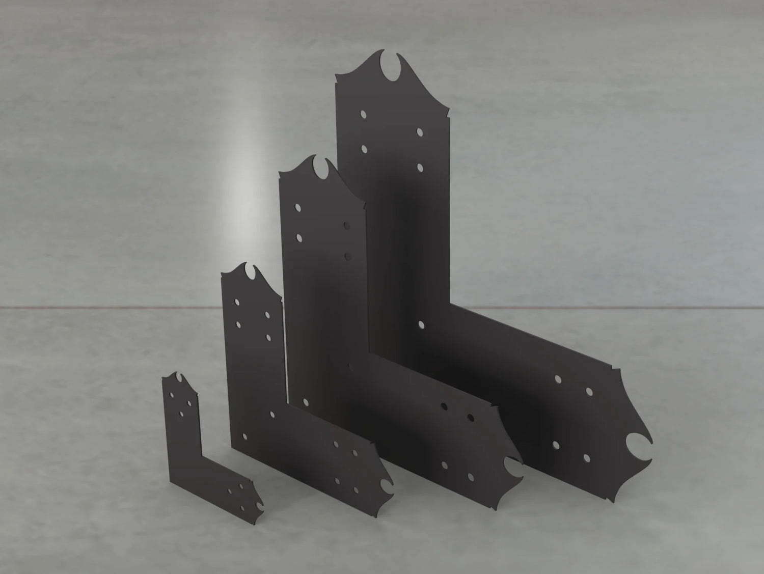 Colonial Style L Brackets - Various Sizes - Wood Post Brackets - construction brackets - brackets for post and beam construction - beam supports - post support - timber frame brackets - barndominium brackets - exposed beam brackets
