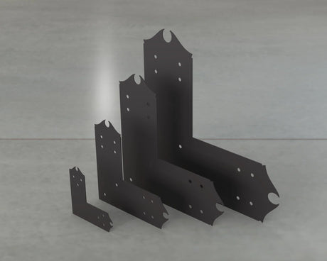 Colonial Style L Brackets - Various Sizes - Wood Post Brackets - construction brackets - brackets for post and beam construction - beam supports - post support - timber frame brackets - barndominium brackets - exposed beam brackets