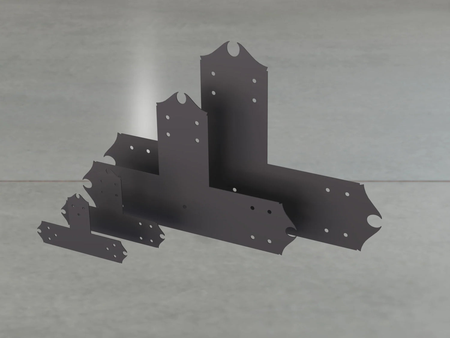 Colonial Style T Brackets - Various Sizes - Wood Post Brackets - construction brackets - brackets for post and beam construction - beam supports - post support - timber frame brackets - barndominium brackets - exposed beam brackets