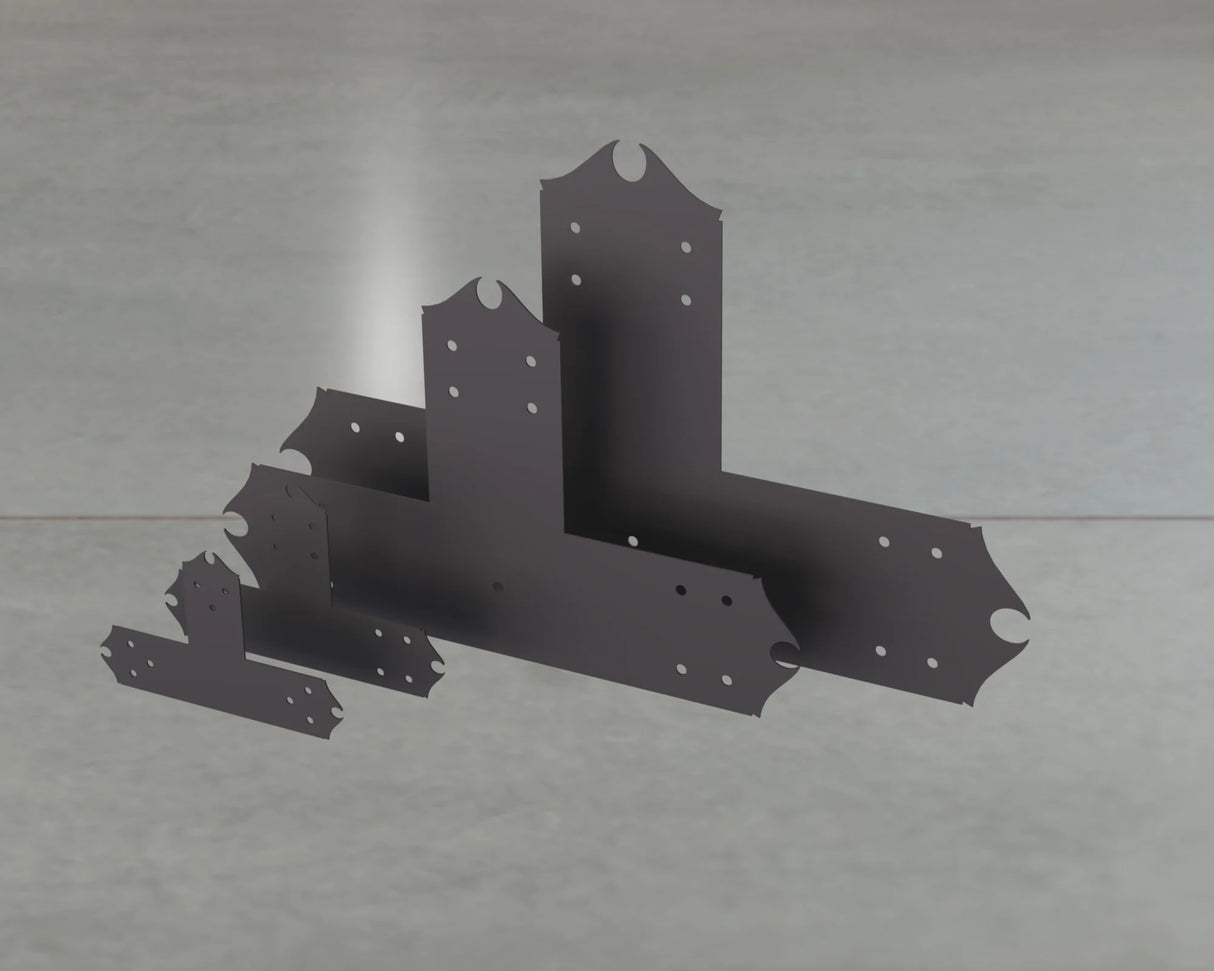 Colonial Style T Brackets - Various Sizes - Wood Post Brackets - construction brackets - brackets for post and beam construction - beam supports - post support - timber frame brackets - barndominium brackets - exposed beam brackets