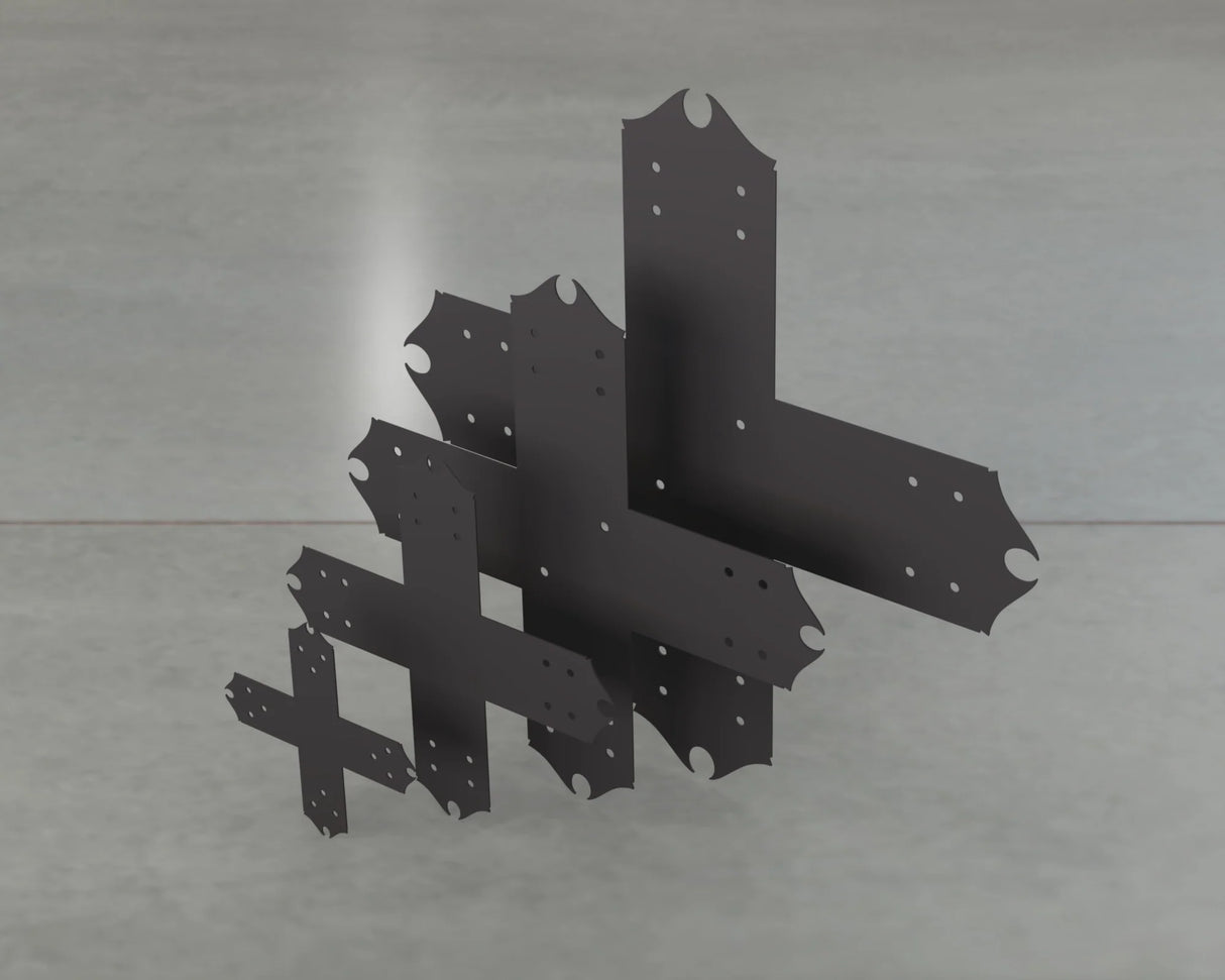 Colonial Style X Brackets - Various Sizes - Wood Post Brackets - construction brackets - brackets for post and beam construction - beam supports - post support - timber frame brackets - barndominium brackets - exposed beam brackets