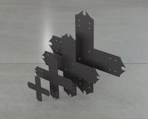 Colonial Style X Brackets - Various Sizes - Wood Post Brackets - construction brackets - brackets for post and beam construction - beam supports - post support - timber frame brackets - barndominium brackets - exposed beam brackets