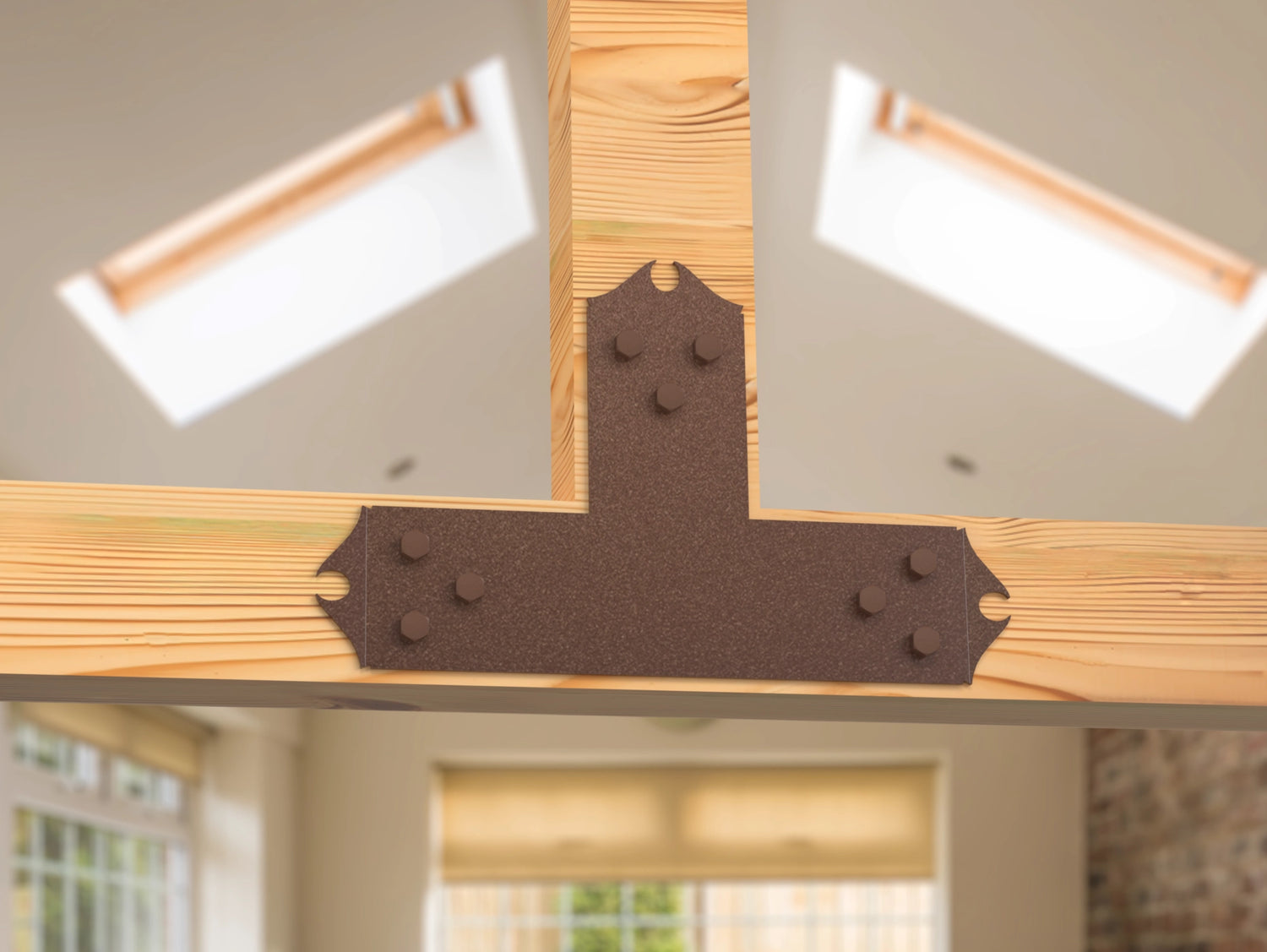 T Bracket - Colonial Style - For 4 Inch Lumber - Wood Post Brackets - construction brackets - brackets for post and beam construction - beam supports - post support - timber frame brackets - barndominium brackets - exposed beam brackets