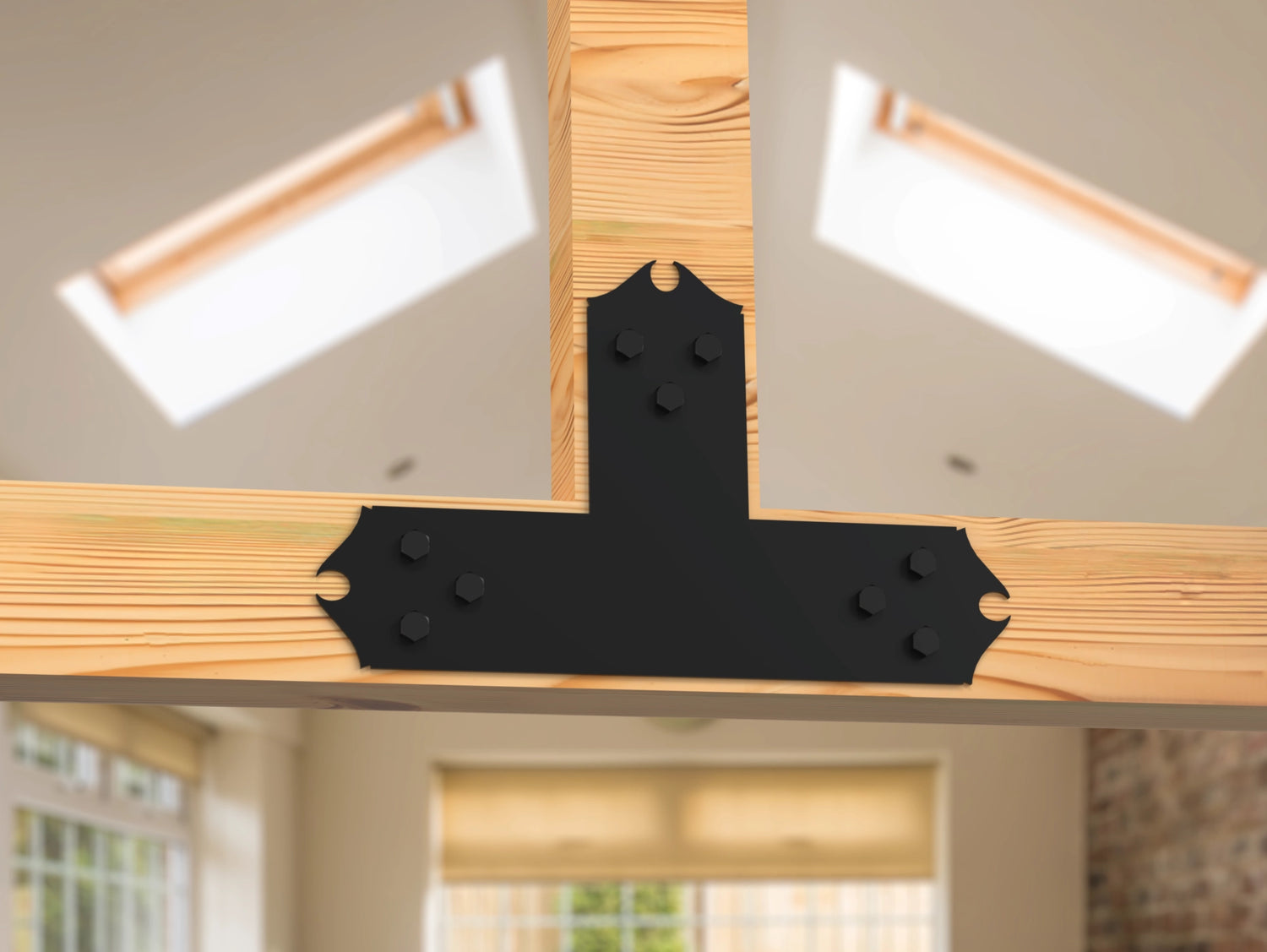 T Bracket - Colonial Style - For 4 Inch Lumber - Wood Post Brackets - construction brackets - brackets for post and beam construction - beam supports - post support - timber frame brackets - barndominium brackets - exposed beam brackets