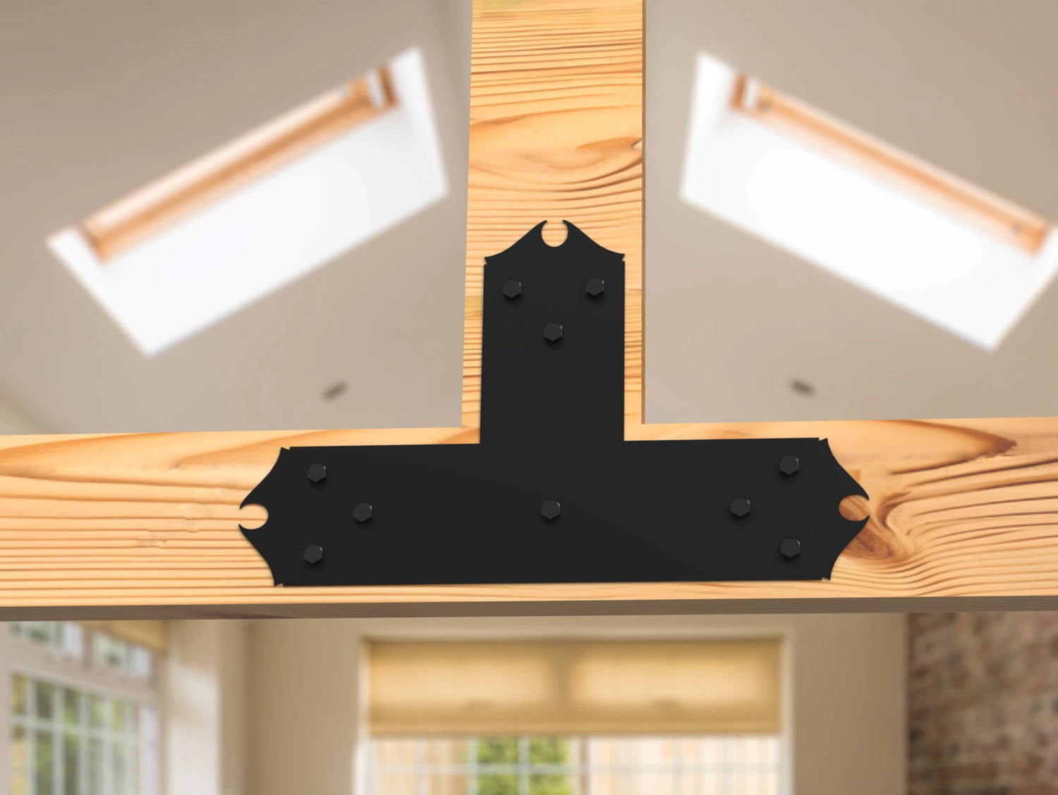 T Bracket - Colonial Style - For 8 Inch Lumber - Wood Post Brackets - construction brackets - brackets for post and beam construction - beam supports - post support - timber frame brackets - barndominium brackets - exposed beam brackets