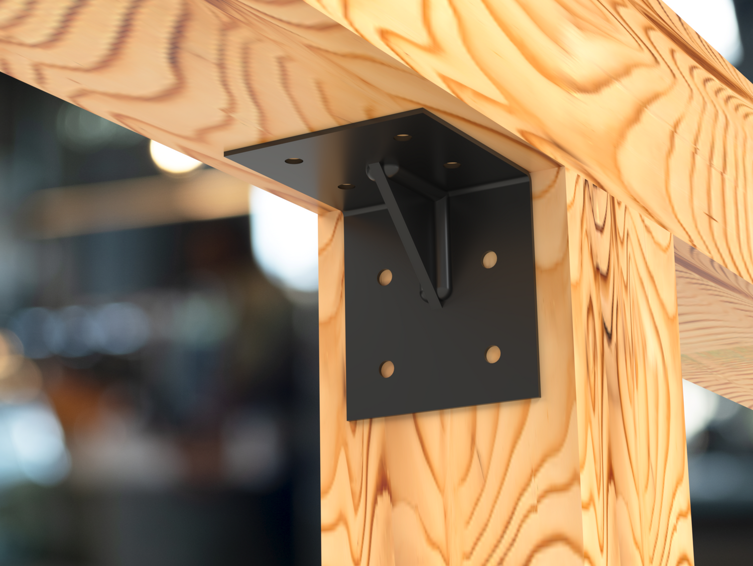 Corner Bracket with Heavy Duty Flange - For 4" and 6" Post - Wood Post Brackets - construction brackets - brackets for post and beam construction - beam supports - post support - timber frame brackets - post frame buildings - barndominium brackets - exposed beam brackets