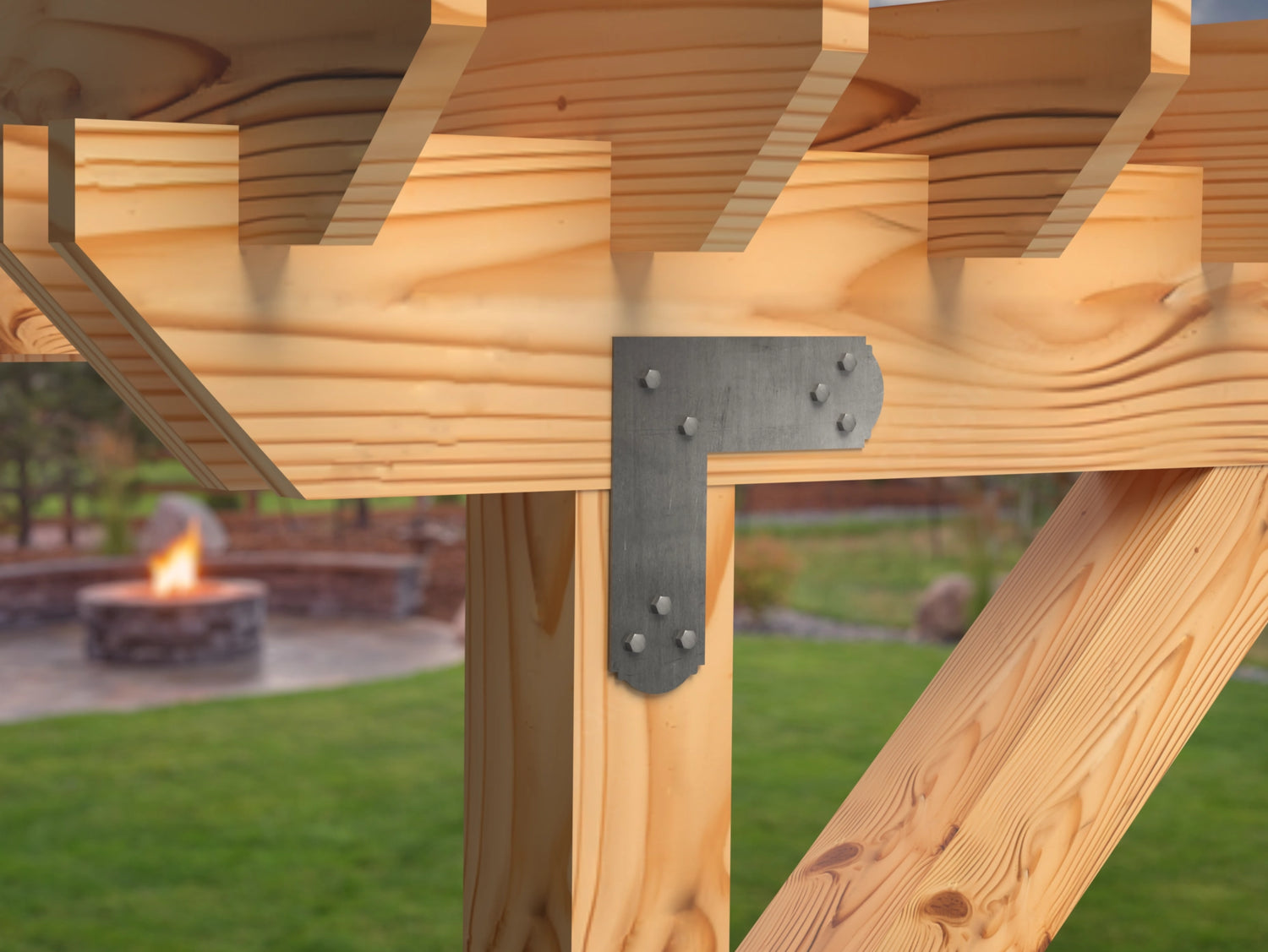 L Bracket - Crowned Style - For 4 Inch Lumber - Wood Post Brackets - construction brackets - brackets for post and beam construction - beam supports - post support - timber frame brackets - barndominium brackets - exposed beam brackets