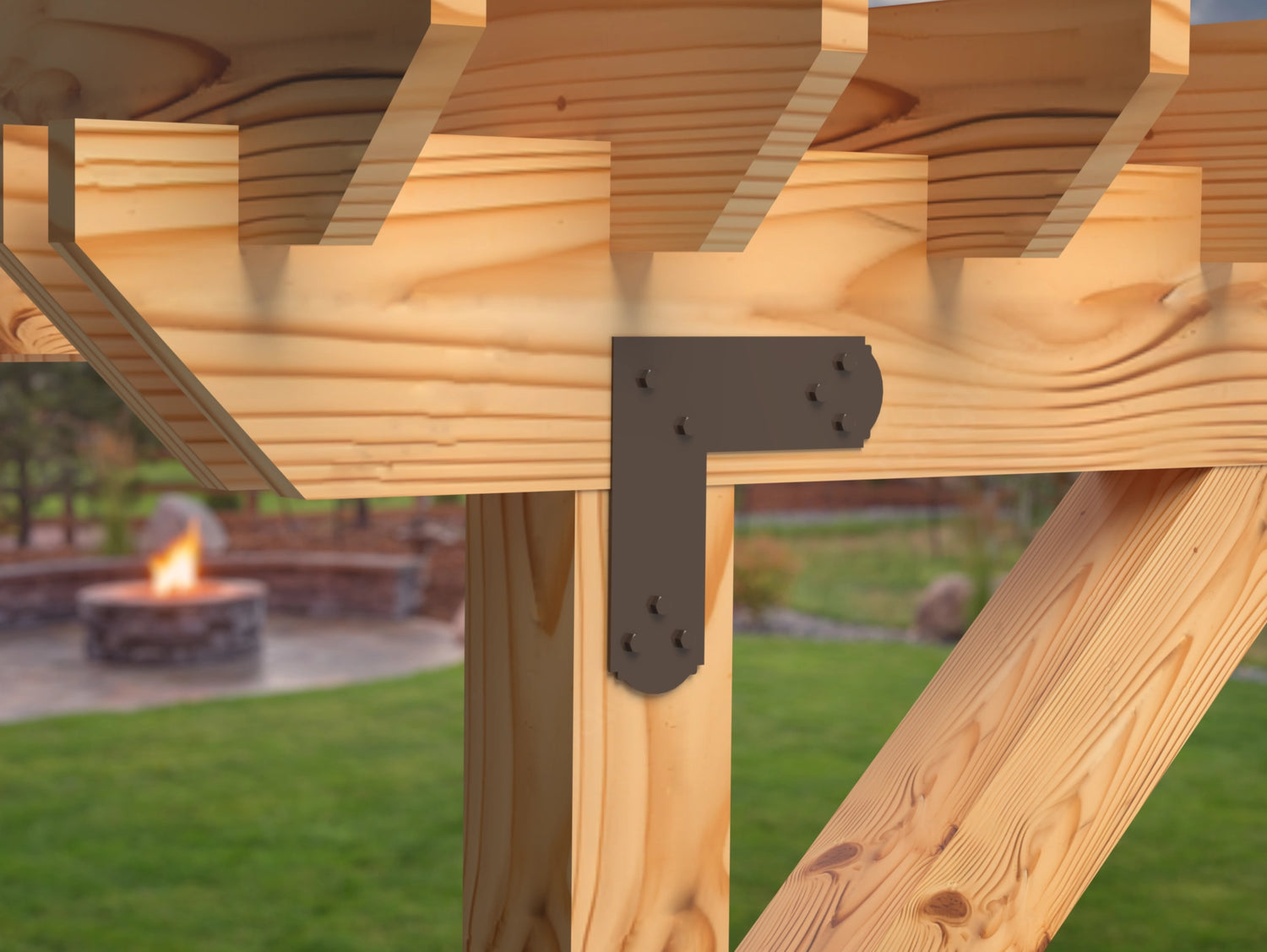 L Bracket - Crowned Style - For 4 Inch Lumber - Wood Post Brackets - construction brackets - brackets for post and beam construction - beam supports - post support - timber frame brackets - barndominium brackets - exposed beam brackets