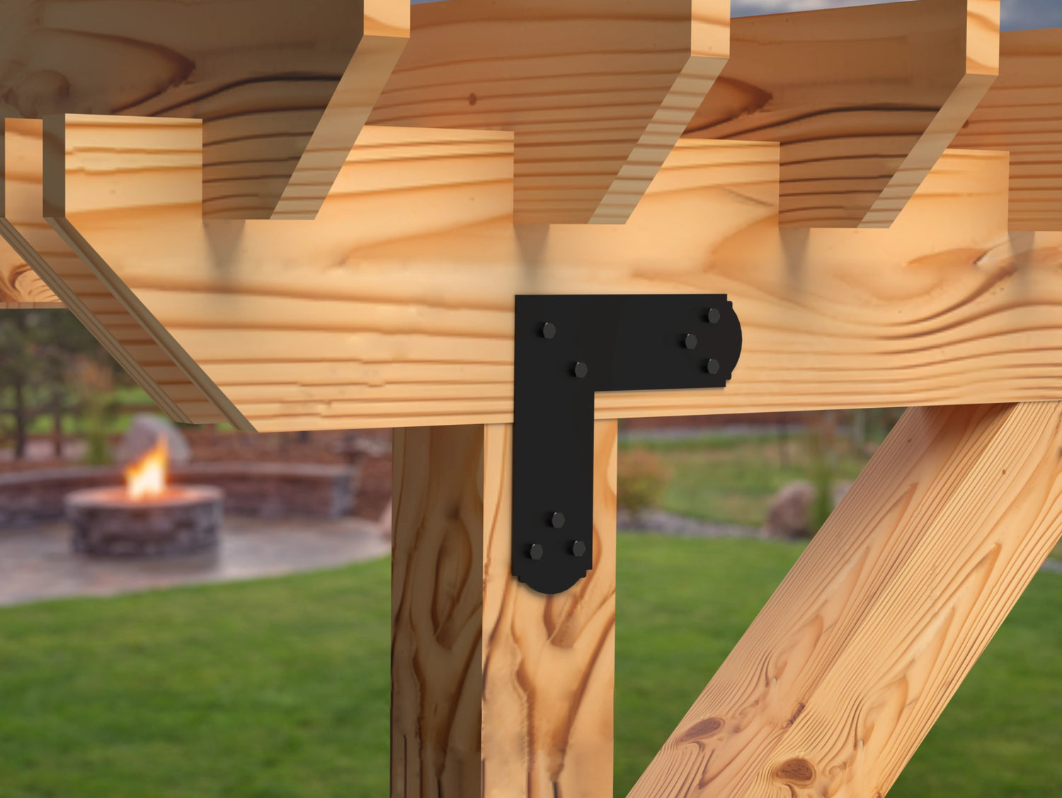 L Bracket - Crowned Style - For 4 Inch Lumber - Wood Post Brackets - construction brackets - brackets for post and beam construction - beam supports - post support - timber frame brackets - barndominium brackets - exposed beam brackets