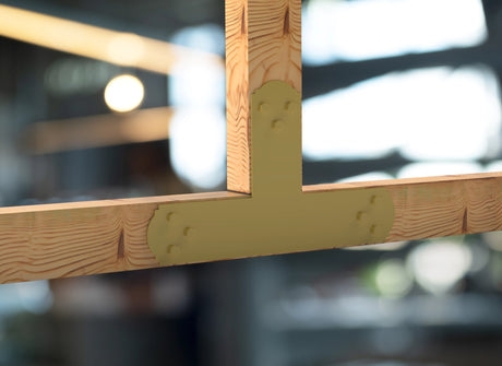 T Bracket - Crowned Style - For 4 Inch Lumber - Wood Post Brackets - construction brackets - brackets for post and beam construction - beam supports - post support - timber frame brackets - barndominium brackets - exposed beam brackets