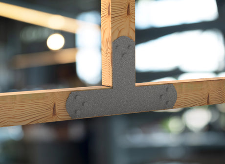 T Bracket - Crowned Style - For 4 Inch Lumber - Wood Post Brackets - construction brackets - brackets for post and beam construction - beam supports - post support - timber frame brackets - barndominium brackets - exposed beam brackets