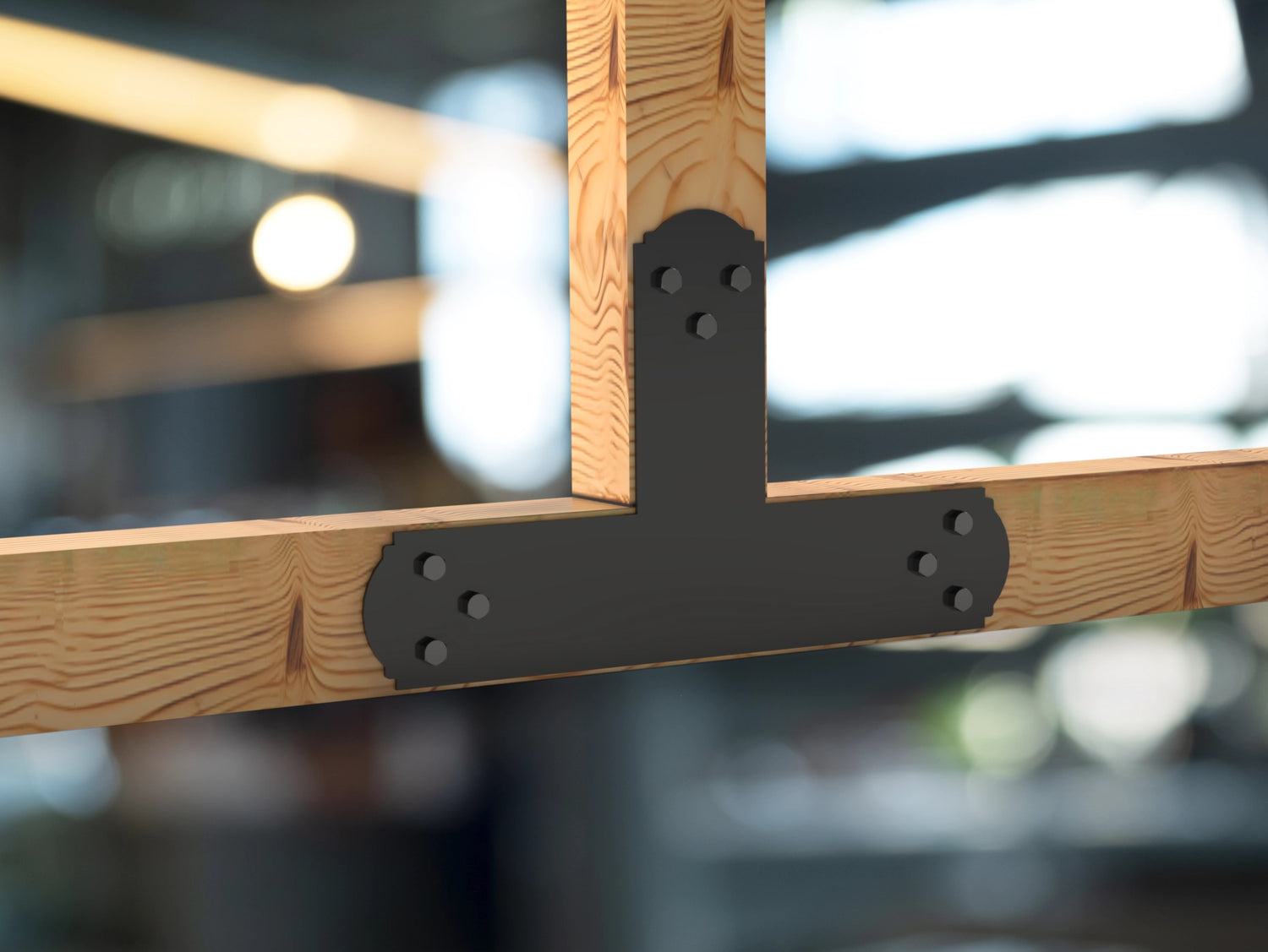 T Bracket - Crowned Style - For 4 Inch Lumber - Wood Post Brackets - construction brackets - brackets for post and beam construction - beam supports - post support - timber frame brackets - barndominium brackets - exposed beam brackets