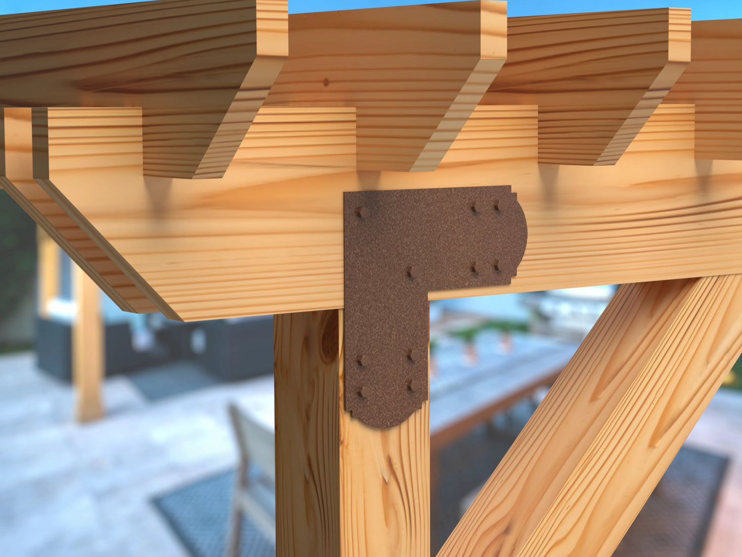 L Bracket - Crowned Style - For 8 Inch Lumber - Wood Post Brackets - construction brackets - brackets for post and beam construction - beam supports - post support - timber frame brackets - barndominium brackets - exposed beam brackets