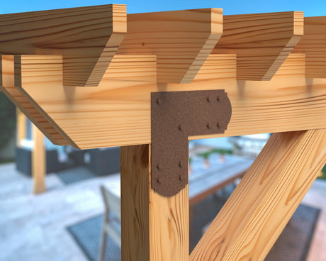 L Bracket - Crowned Style - For 8 Inch Lumber - Wood Post Brackets - construction brackets - brackets for post and beam construction - beam supports - post support - timber frame brackets - barndominium brackets - exposed beam brackets