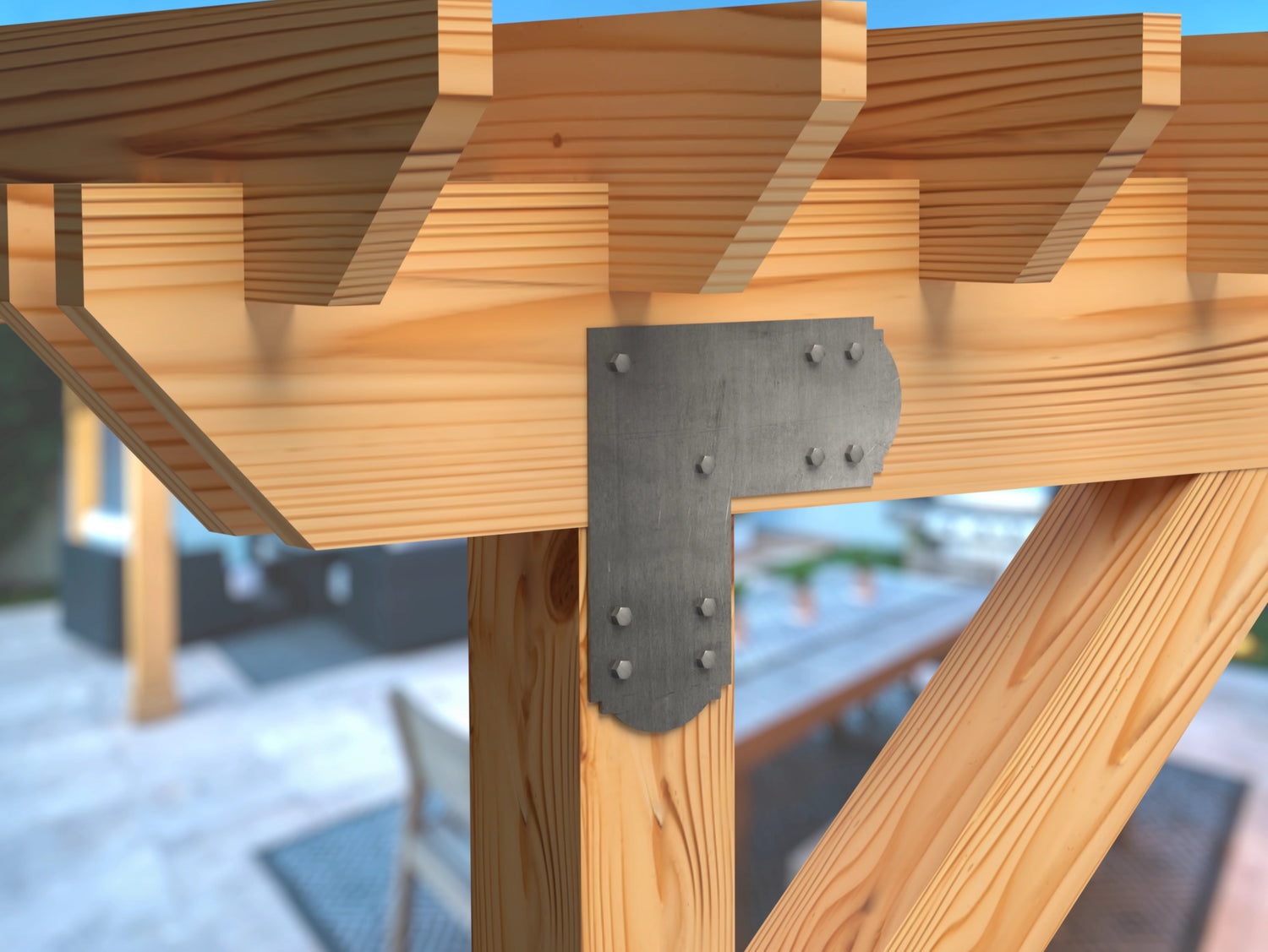 L Bracket - Crowned Style - For 8 Inch Lumber - Wood Post Brackets - construction brackets - brackets for post and beam construction - beam supports - post support - timber frame brackets - barndominium brackets - exposed beam brackets