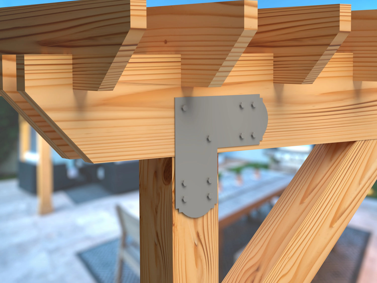 L Bracket - Crowned Style - For 8 Inch Lumber - Wood Post Brackets - construction brackets - brackets for post and beam construction - beam supports - post support - timber frame brackets - barndominium brackets - exposed beam brackets