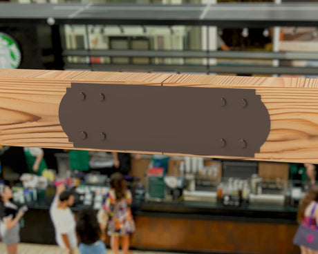 Straight Bracket - Crowned Style - For 8 Inch Lumber - Wood Post Brackets - construction brackets - brackets for post and beam construction - beam supports - post support - timber frame brackets - barndominium brackets - exposed beam brackets