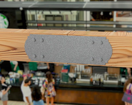 Straight Bracket - Crowned Style - For 8 Inch Lumber - Wood Post Brackets - construction brackets - brackets for post and beam construction - beam supports - post support - timber frame brackets - barndominium brackets - exposed beam brackets