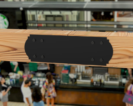 Straight Bracket - Crowned Style - For 8 Inch Lumber - Wood Post Brackets - construction brackets - brackets for post and beam construction - beam supports - post support - timber frame brackets - barndominium brackets - exposed beam brackets