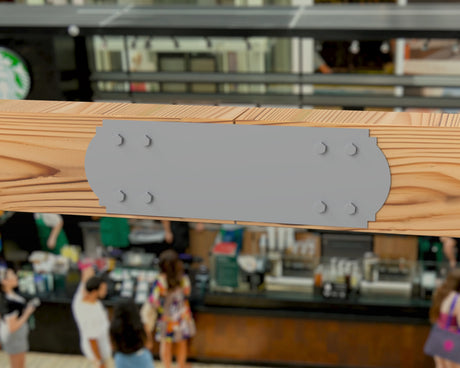 Straight Bracket - Crowned Style - For 8 Inch Lumber - Wood Post Brackets - construction brackets - brackets for post and beam construction - beam supports - post support - timber frame brackets - barndominium brackets - exposed beam brackets