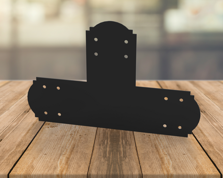 T Bracket - Crowned Style - For 6 Inch Lumber - Wood Post Brackets - construction materials - building supposrts - beam supports - post support - timber frame brackets - wood frame buildings - post frame buildings - barndominium brackets - exposed beam brackets