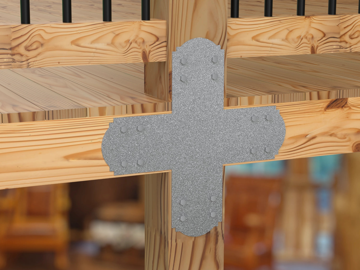 X Bracket - Crowned Style - For 8 Inch Lumber - Wood Post Brackets - construction brackets - brackets for post and beam construction - beam supports - post support - timber frame brackets - barndominium brackets - exposed beam brackets