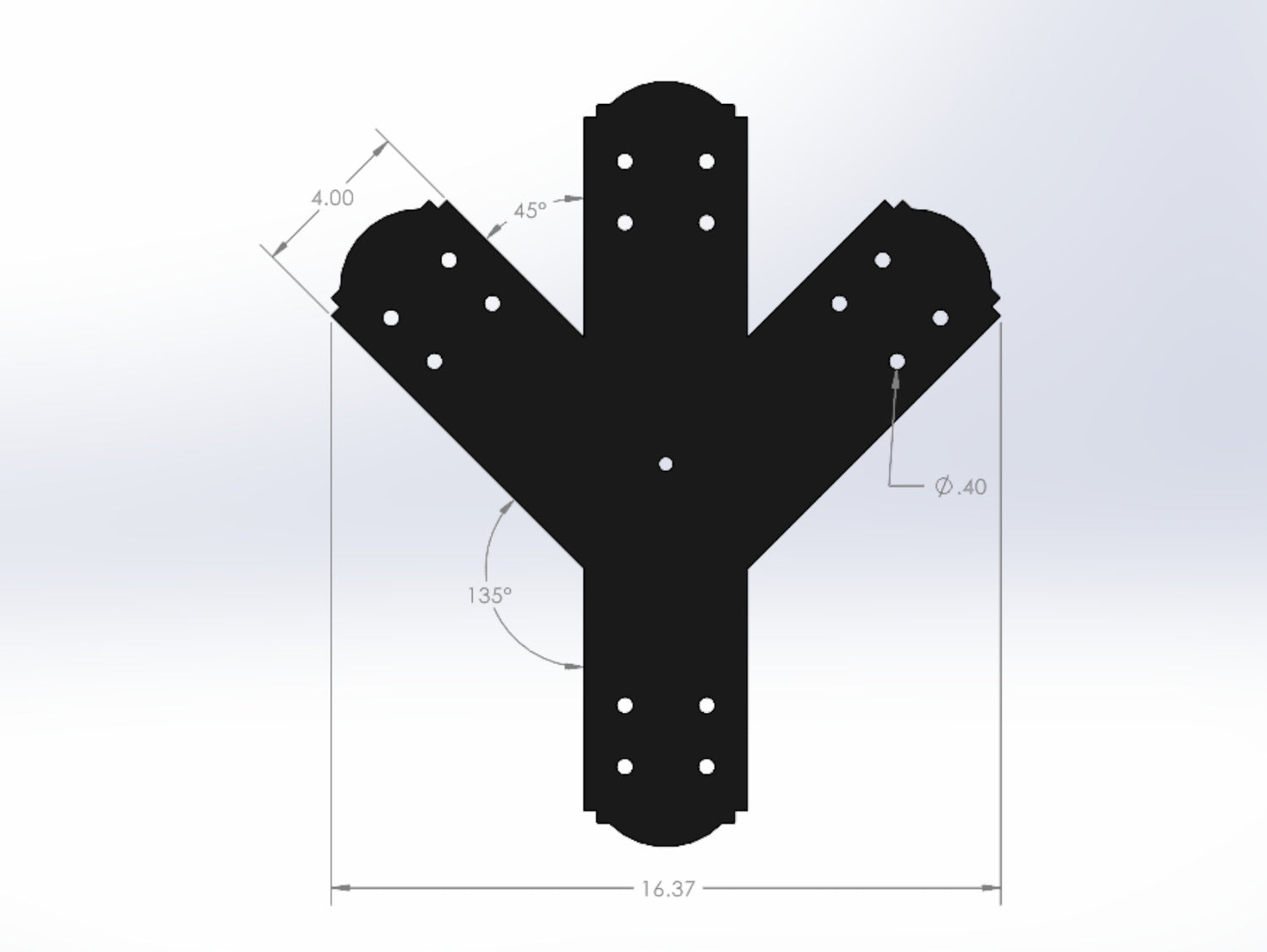 Y Bracket with Center Leg - Crowned Style - For 6 Inch Lumber - Wood Post Brackets - construction brackets - brackets for post and beam construction - beam supports - post support - timber frame brackets - post frame buildings - barndominium brackets - exposed beam brackets