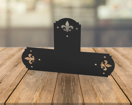 T Bracket - Crowned Fleur De Lis - For 6 Inch Lumber - Wood Post Brackets - construction materials - building supposrts - beam supports - post support - timber frame brackets - wood frame buildings - post frame buildings - barndominium brackets - exposed beam brackets