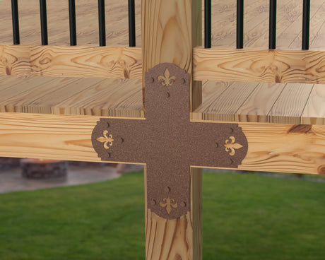Crowned Fleur De Lis 6x6 Brackets - Madison Iron and Wood