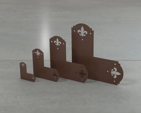 Crowned Fleur De Lis Style L Brackets - Various Sizes - Wood Post Brackets - construction brackets - brackets for post and beam construction - beam supports - post support - timber frame brackets - barndominium brackets - exposed beam brackets