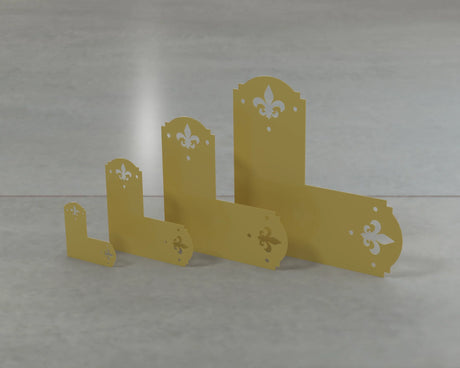 Crowned Fleur De Lis Style L Brackets - Various Sizes - Wood Post Brackets - construction brackets - brackets for post and beam construction - beam supports - post support - timber frame brackets - barndominium brackets - exposed beam brackets