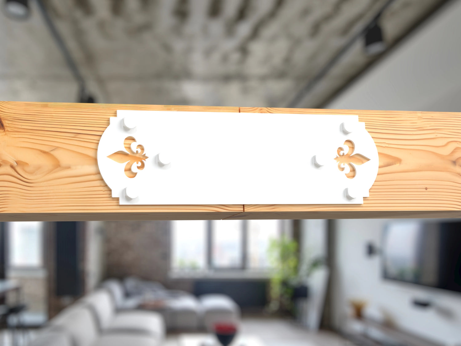 Straight Bracket - Crowned Fleur De Lis - For 8 Inch Lumber - Wood Post Brackets - construction brackets - brackets for post and beam construction - beam supports - post support - timber frame brackets - barndominium brackets - exposed beam brackets