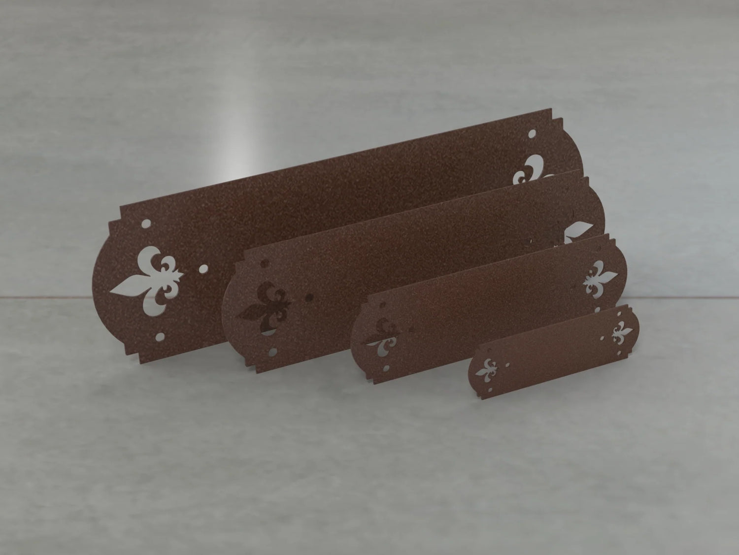 Crowned Fleur De Lis Style Straight Brackets - Various Sizes - Wood Post Brackets - construction brackets - brackets for post and beam construction - beam supports - post support - timber frame brackets - barndominium brackets - exposed beam brackets