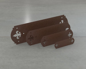 Crowned Fleur De Lis Style Straight Brackets - Various Sizes - Wood Post Brackets - construction brackets - brackets for post and beam construction - beam supports - post support - timber frame brackets - barndominium brackets - exposed beam brackets