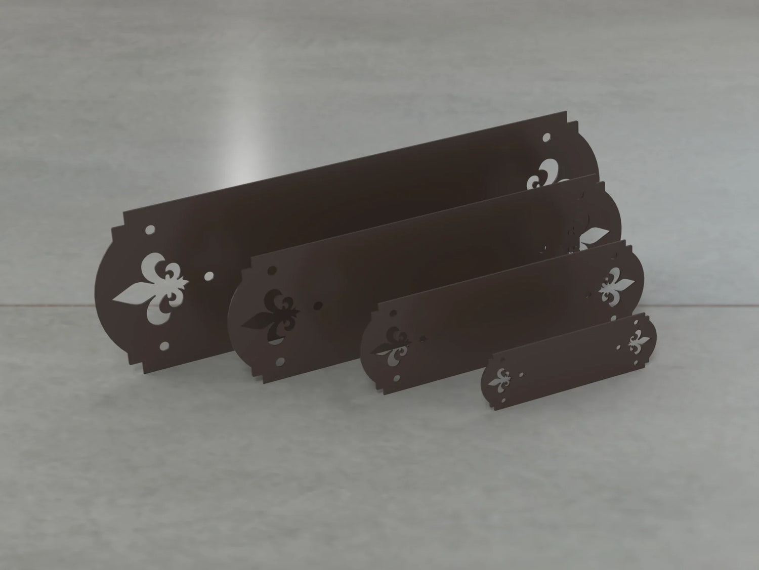 Crowned Fleur De Lis Style Straight Brackets - Various Sizes - Wood Post Brackets - construction brackets - brackets for post and beam construction - beam supports - post support - timber frame brackets - barndominium brackets - exposed beam brackets