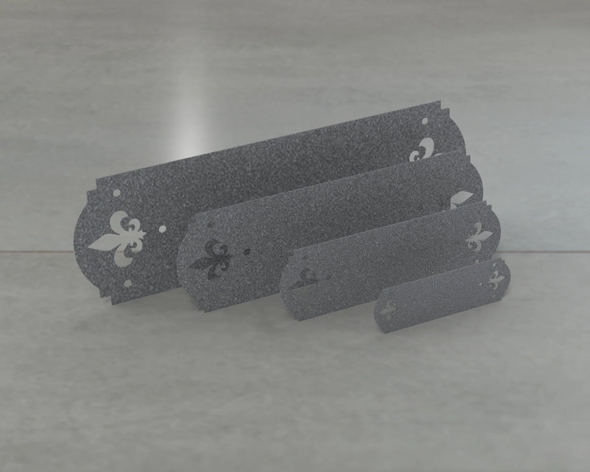 Crowned Fleur De Lis Style Straight Brackets - Various Sizes - Wood Post Brackets - construction brackets - brackets for post and beam construction - beam supports - post support - timber frame brackets - barndominium brackets - exposed beam brackets